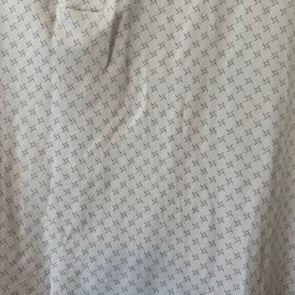Patrick Assaraf Pima Cotton Stretch White Printed Polo Size Large - Picture 5 of 6